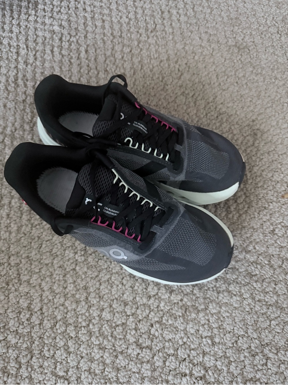 On Running Women's Gray Athletic Runners with Pink Accents